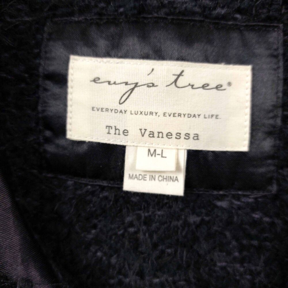 Evy’s Tree The Vanessa Hooded Fuzzy Knit Zip Cardigan M/L Mohair Blend Sweater - Picture 6 of 11